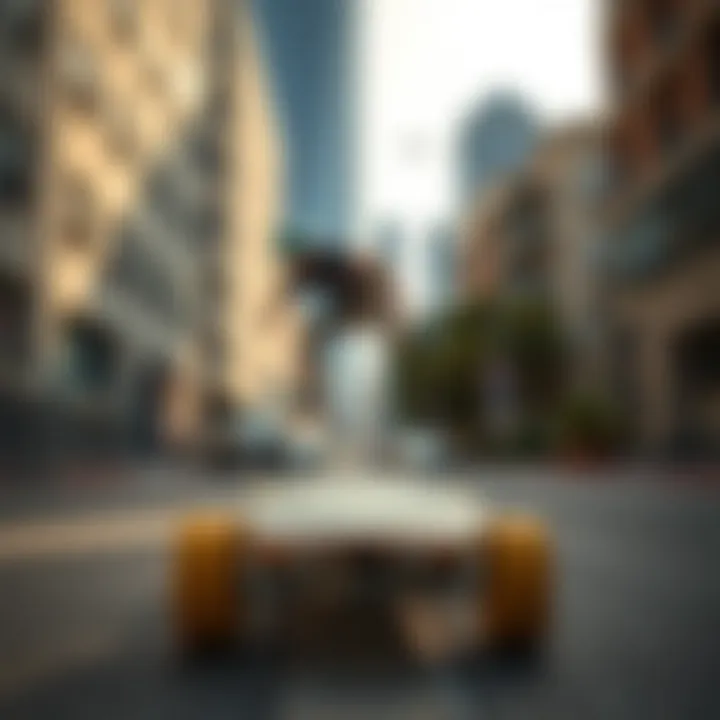 A dynamic view of a Loaded Board in action, showcasing its sleek design and performance on the street.