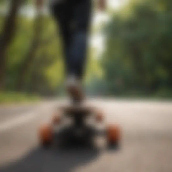 A scenic view of a park where longboard enthusiasts gather to ride.