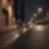 Skateboard under the streetlight