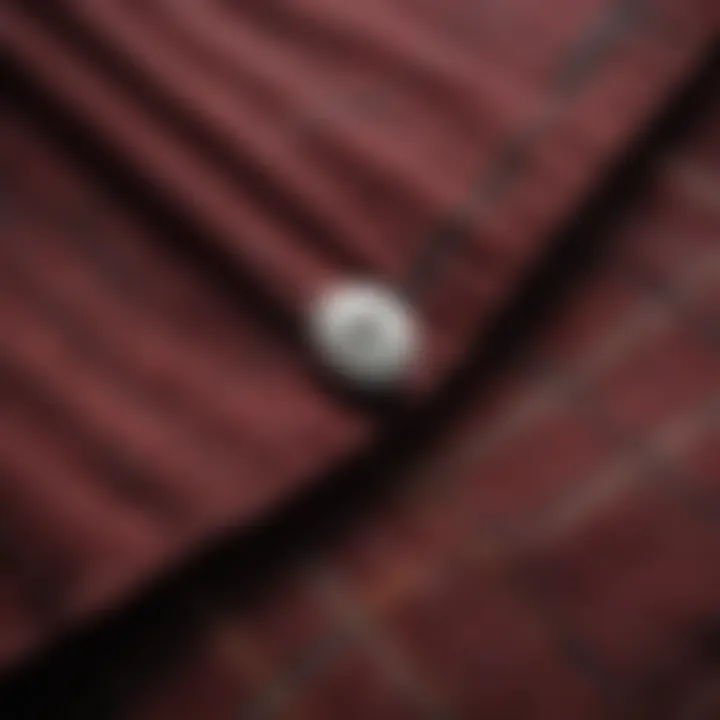 Close-up of Maroon Flannel Shirt details