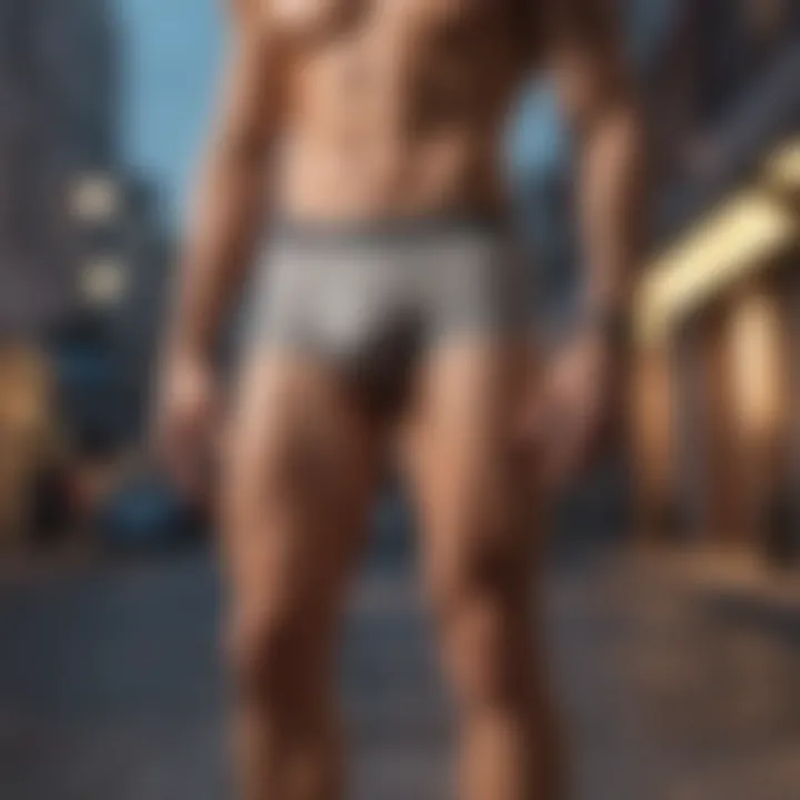 Boxer briefs in trendy urban setting