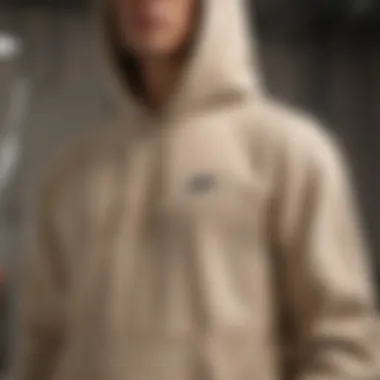 Luxurious Fabric of Nike Beige Hoodie