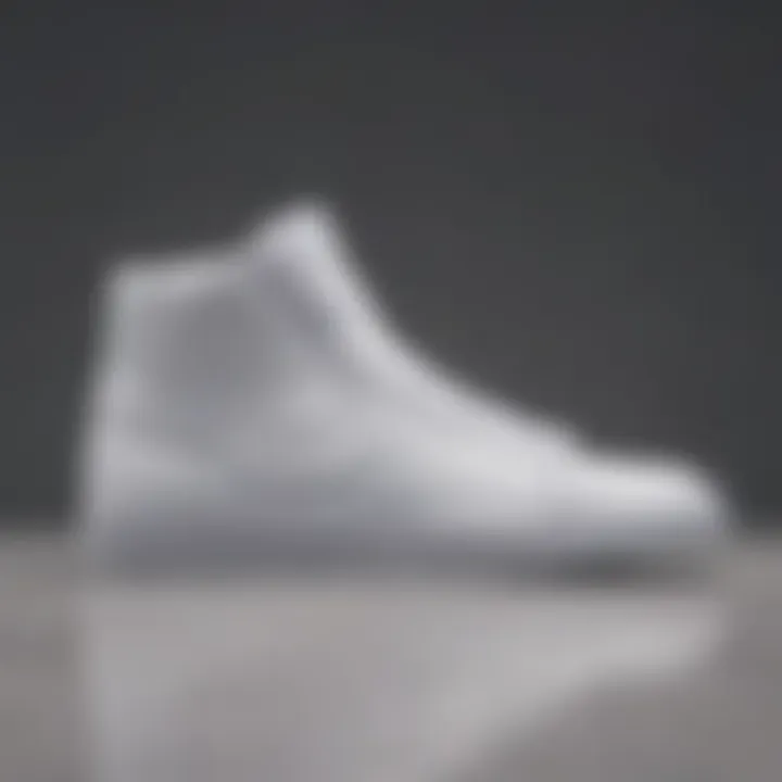 Elegant all-white Nike Blazers showcased on a minimalist background