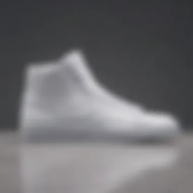 Elegance in All-White: Nike Blazers Elegant all-white Nike Blazers showcased on a minimalist background