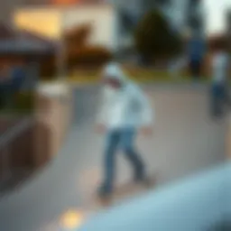 Stylish skateboarder wearing Nike Club Hoodie on a ramp