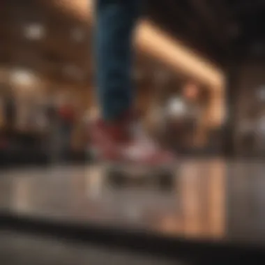 Aesthetic Reflections of Skate Culture Interior design elements of Nike Fashion Show Mall reflecting skate culture aesthetics.