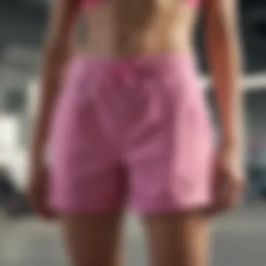 Where to Find Nike Pink Shorts in Skateboarding Community Display of Nike pink shorts available for purchase at a skate shop