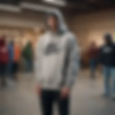 Group of skaters in their stylish hoodies embodying skate culture.