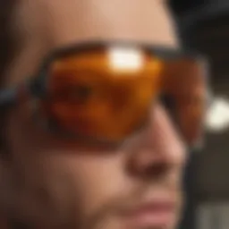 Close-up view of Oakley Sutro Retro sunglasses showcasing their unique design and lens technology.