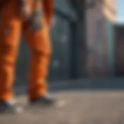 Vibrant orange cargo pants with utility pockets