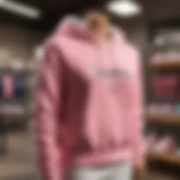 Pink Champion Sweatshirt on Mannequin in Boutique Display