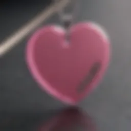 Pink Tennis Chain with Diamond Encrusted Heart Pendant