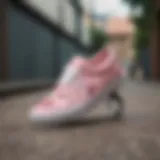 Pink Vans Sliders with Floral Embellishments