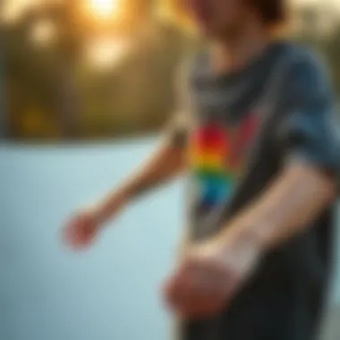 Contemporary printed t-shirt reflecting modern skate art