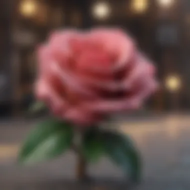 Elegance Unleashed Exquisite digital art of a vibrant rose in full bloom