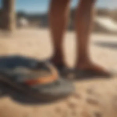 Artistry in Every Stitch Reef flip-flops showcasing intricate stitching details