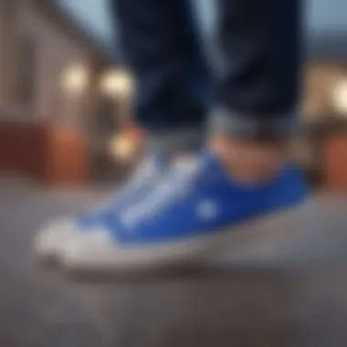 Iconic Converse Low Top in Royal Blue on Skateboard