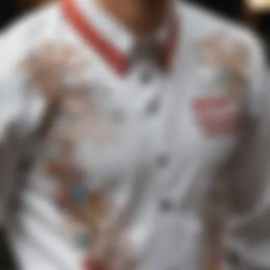 Exquisite Embroidery on Shoto Todoroki Shirt Close-up of intricate embroidery detailing on the Shoto Todoroki shirt