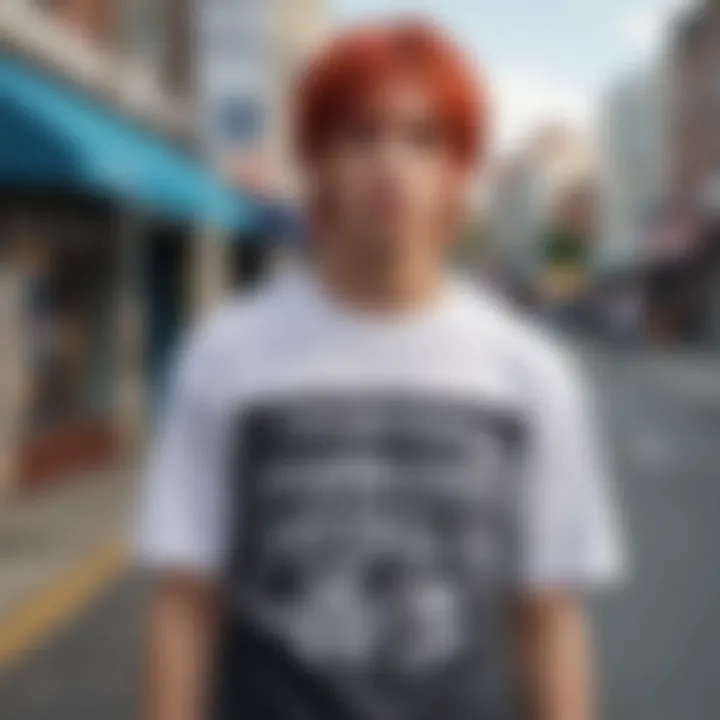 Fashion-forward individual confidently sporting the Shoto Todoroki shirt on the streets