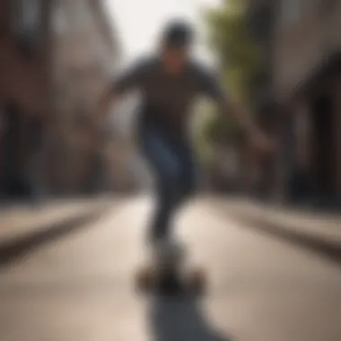 Skateboarder executing a stylish grind on a rail