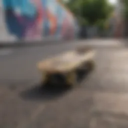 Skateboard deck with artistic graffiti design