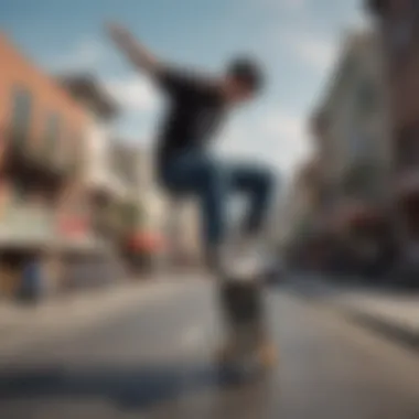 Skateboarder showcasing agility and skill in a high-flying dunk