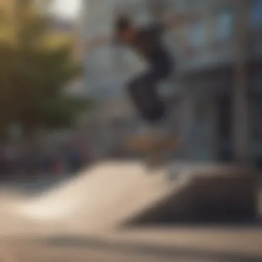 Skateboarder executing a flawless dunk on the ramp