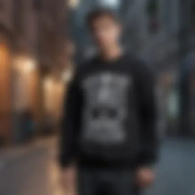 Skateboarder Showcasing the Skateboard Skeleton Sweatshirt Skateboard skeleton sweatshirt worn by skateboarder performing tricks