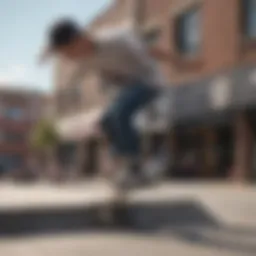 Skateboarder performing a kickflip at Vans Town East