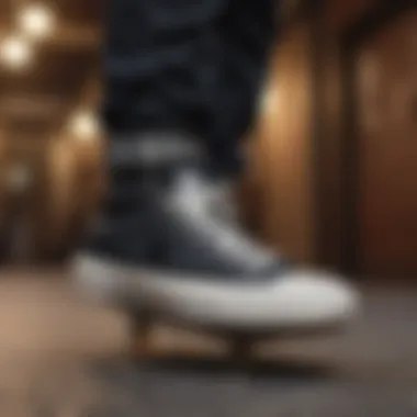 Athleticism in Converse Skate Shoes Skateboarder Performing Tricks in Black Ankle Converse