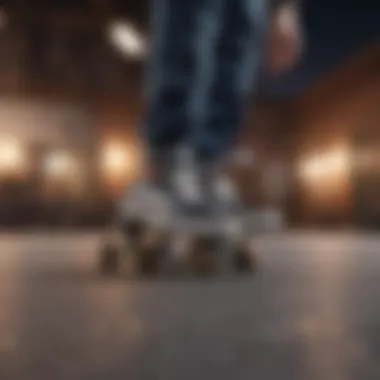 Seamless Style and Functionality in Action Skateboarder Performing Tricks with Checkered Tie Vans