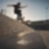 Skateboarder performing a kickflip in urban setting