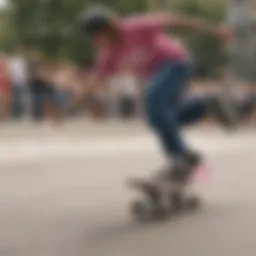 Skateboarder performing a trick at charity event