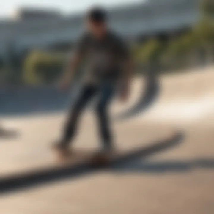 Skateboarder navigating a challenging urban skatepark