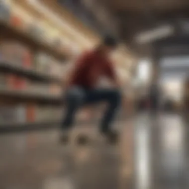 Skaters Shopping Clearance Skaters browsing clearance sales