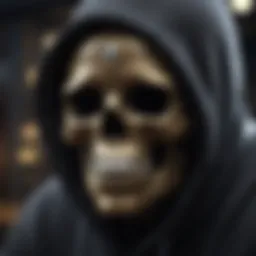 Intricate Skull Embellishment on Hoodie