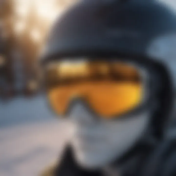 Sleek and futuristic design of electric snowboard goggles