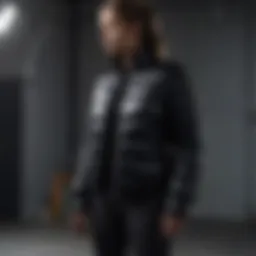 Sleek silhouette puffy black jacket