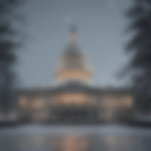 Snowy Capitol Building in Washington, DC