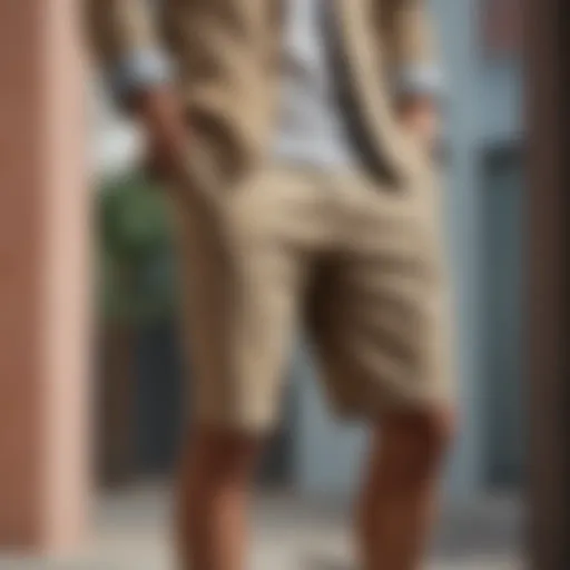 Sophisticated RVCA khaki shorts paired with a tailored blazer