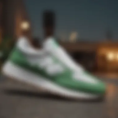 Stylish Elements of Green and White Sneakers