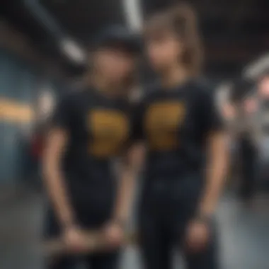 Symbolism in matching skateboard shirts