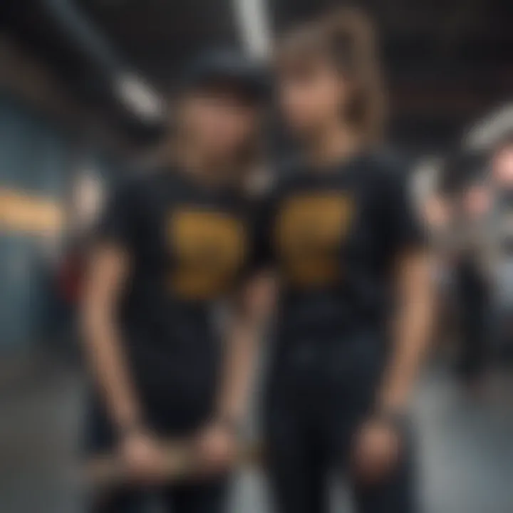 Symbolism in matching skateboard shirts
