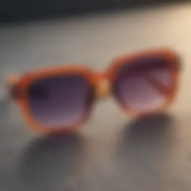 Artistic Display of Square Gradient Sunglasses Artistic arrangement of square gradient sunglasses with trendy accessories