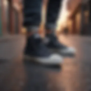 Street Style with Black Converse Fashionable street style featuring black Converse sneakers