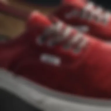 Luxurious Texture of Vans Authentic Velvet Close-up view of Vans Authentic Velvet showcasing its luxurious texture and color.