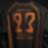 Close-up of a Vlone shirt showcasing intricate design details and stitching