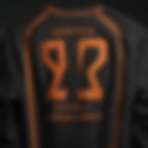 Close-up of a Vlone shirt showcasing intricate design details and stitching