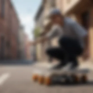 Skateboarder with Snapback Skateboarder wearing a snapback in an urban setting