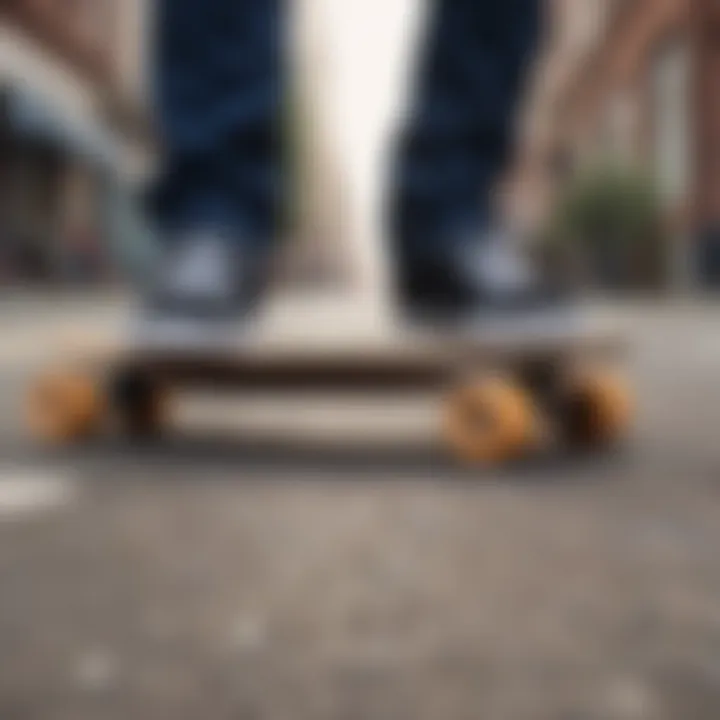 Penny board in action on urban terrain